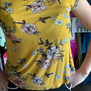 rue 21 yellow flower shirt